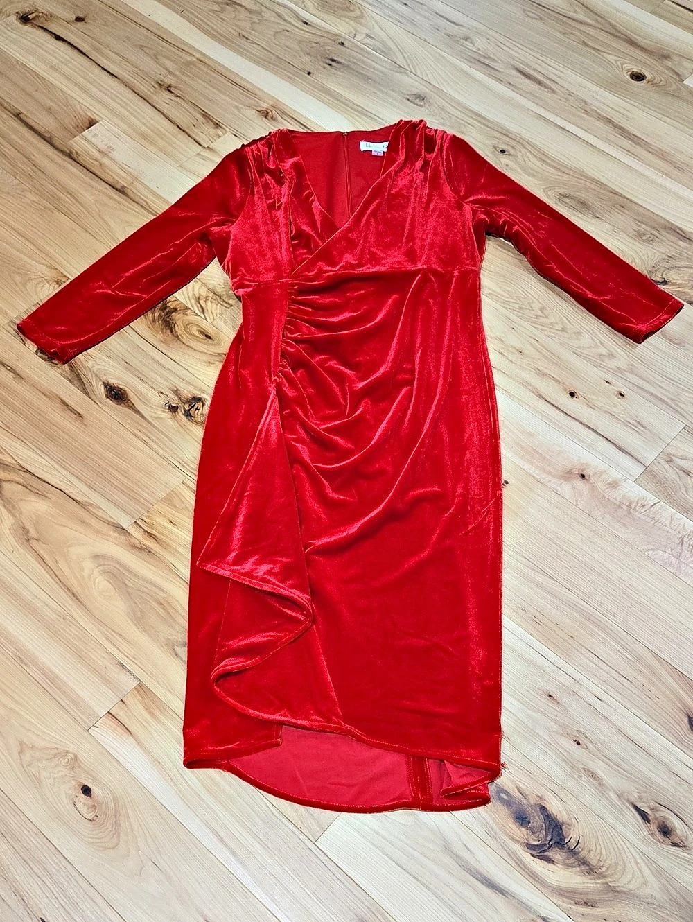 Holiday DRESS! Harper Rose Red Velvet Midi Dress Size 8 Like New